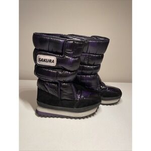 Sakura Women's US 2.5 Kids Purple Black Active Snow Boots Size  35 UK